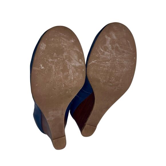 Tory Burch Caroline Navy Blue Ballet Pump Wedges Size 6M - Picture 5 of 8